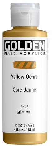 Golden Acrylic: Acrílico Fluido: 119ml. (Botella) Amarillo Ocre