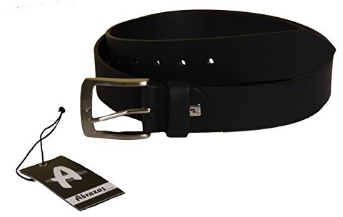 Abraxas Schwarzer Ledergürtel Überlänge, Gürtel:170cm