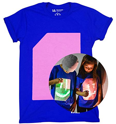 Illuminated Apparel T-Shirt interattiva, Blu/Rosa Glow, M