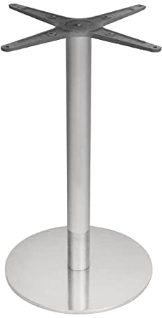 Bolero Round Table Base Stainless Steel, 680x400mm | Predrilled for quick setup with matching tops; ships flat-packed for easy self-assembly both indoors and outdoors.
