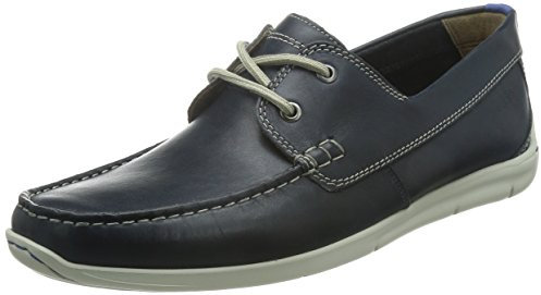 Clarks Men's Karlock Step Boat Shoes, Blue Navy Leather, 8.5 UK