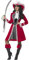 Smiffys Authentisches Lady Kapitän Kostüm Deluxe, Rot, mit Kleid, Jacke, Krawatte Stiefelüberziehern