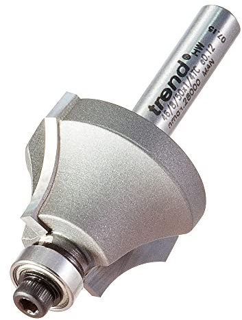 Trend Guided Glazing Bar Router Cutter, 1/4 Inch Shank, 27mm x 17mm | Guided Cutter For Accurate Glazing Bar Profiles, TCT Tip, 27mm Cut Diameter, 17mm Cut Length, 46/8/50X1/4TC