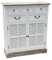 Grafelstein Kommode Beach House – Charmante Kommode im Hampton-Style, H109 x B92 x T34,5 cm, Shabby Chic, Robustes MDF in Antikweiß und Braun, großzügige Schubladen