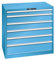 LISTA | Schubladenschrank | Stahlblech | HxB 1000 x 1023 mm | 6 Schubladen | Tragkraft 200 kg | lichtblau