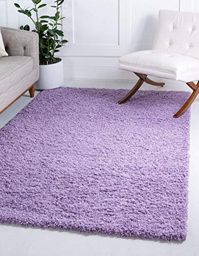 Unique Loom Solo Solid Shag Kollektion Moderner Plüsch Lila Raumteppich, 244 x 305 cm