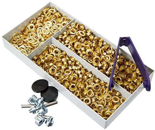 Prym PRYM_542421-1 Eyelets and washers, 5.0mm, Gold-Coloured, 5mm