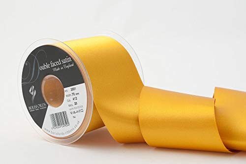 Berisfords Double Faced Satin Ribbon, Topaz, 70 mm Width, 20 metre Length