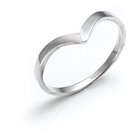 Silverly 925 Silber Chevron Ring für Damen | Schlichter Dünner Eheringring aus Sterlingsilber | Minimalistischer Wishbone Ring zum Stapeln | Eleganter Moderner Schmuck | Geschenk für Tochter