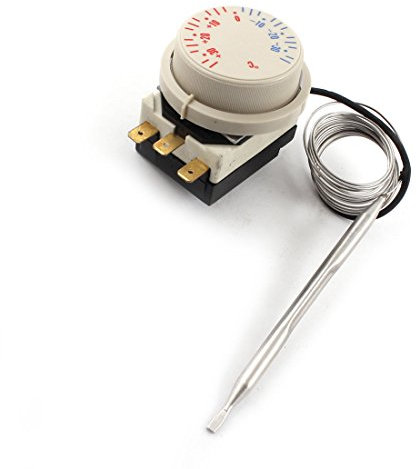 sourcing map 1NC 1NO AC 250V 16A AC 380V 2A - 30 A 30C Temperatura Control Interruptor Capilar Termostato para Congelador