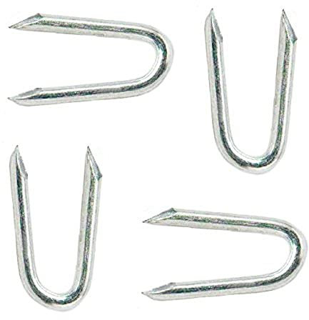 Merriway BH03720 20 x 2,1 mm Verzinkter U-Klammer-Nagel für Netze, Weiß, 50 Stück