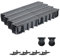 4m Entwässerungsrinne Tiefe 148mm Belastungsklasse C250, Gußrost komplett SET (schwarz)