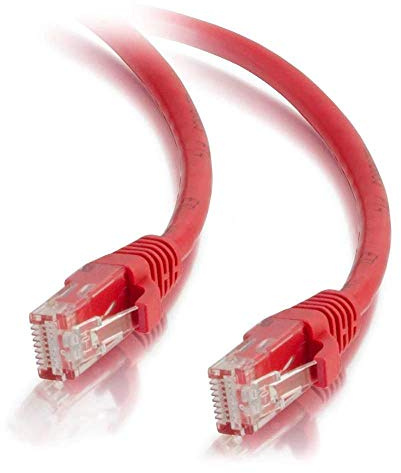 C2G 2M RED Cat5e Ethernet RJ45 High Speed Network Cable, LAN Lead Cat5e Unshielded PVC UTP Patch Cable