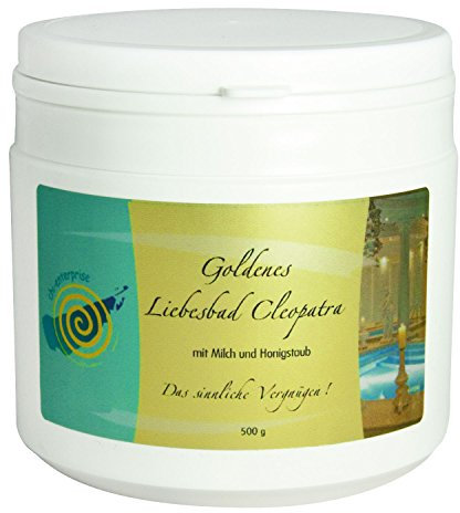 chi-enterprise Goldenes Liebesbad Cleopatra 500 g I Hochwertiges Badesalz mit Milch, Honigstaub & Blatt-Gold I Exklusiver Badezusatz für ein entspannendes & sinnliches Bad