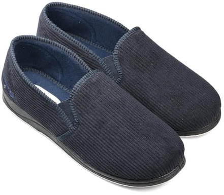 Padders Mens Slippers G Fit Vulcanised - Navy Size 8