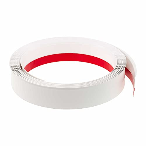 Fensterleiste Flachprofil PVC mit Lippe selbstklebend 50mm breit 5m lang Abdeckleiste