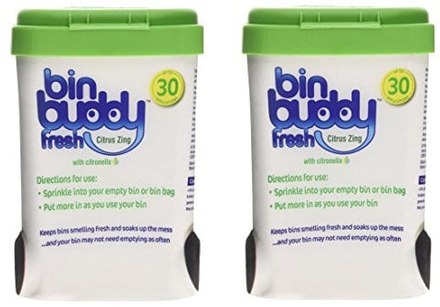 2 x BIN BUDDY CITRUS ZING WITH CITRONELLA WHEELIE BIN FRESHENER 450g