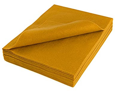 The Felt Store Bastelfilz 1,6mm Altgold, 26 Filzplatten ca. 30 x 22 cm (1 cm breiter als DIN A4), waschbar, Ideal für Filz Basteln mit Kindern