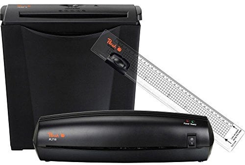 Peach PBP200 3in1 Office Kit - Vorteils-Set mit Aktenvernichter, Laminiergerät und Trimmer