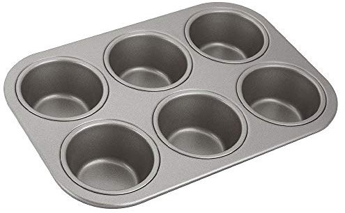 Judge Non-Stick Large Cupcake or Muffin Tin with 6 Cups, Dishwasher Safe, 27cm x 18cm x 3cm