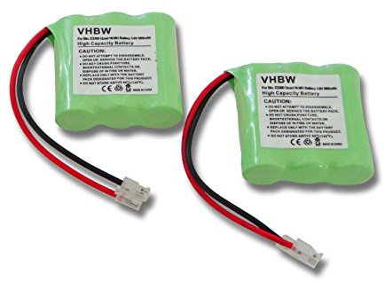 vhbw 2x batteria compatibile con Panasonic Panafone KX-T991DL telefono fisso cordless (300mAh, 3,6V, NiMH) - Sostituisce T427, 30AAAM3BMX