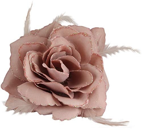Nude Pink Rose Hair Clip Large Rose Fascinator Flower Hair Clip Nude Hair Accessories Clips Elastic Wedding Hair Flower, 1pc
