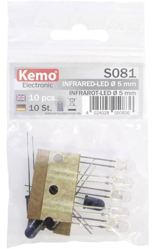 Kemo S081 Infrarot-LED Durchschnitt 5mm ca. 10 Stück. Verschiedene Größen und Ausführungen