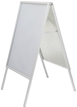 MAUL Kundenstopper MAULpublic A1 | Kundenstopper outdoor aus Aluminium | Wetterfeste Tafel für Restaurant, Gastronomie, Kiosk | Aufsteller doppelseitig nutzbar | 111,5 x 62,4 x 1,2 cm | Silber