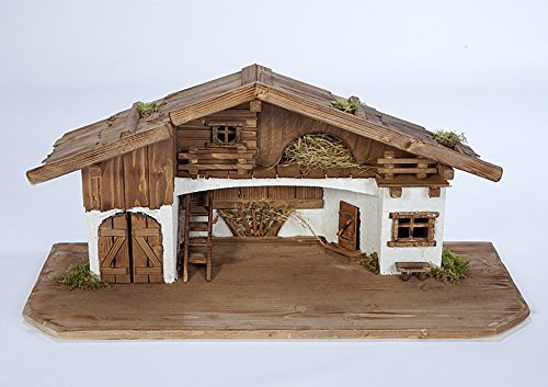 Holz und Gartentrends Weihnachtskrippe Krippe Krippenstall Weihnachten Weihnachtskrippen Tischkrippen Krippenfiguren (Weihnachtskrippe W10)