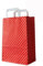 250 farbige Papiertragetaschen Papiertaschen Tüten Papiertüten Tragetaschen Shopper rot-weiß gepunktet 22 + 11x 28 cm 90 g/qm