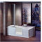 Badewanne mit Tür, Seniorenbadewanne 170x75x57,5cm mit Duschkabine,Wannenschürze und Ablauf/Sifon, Ausführung RECHTS