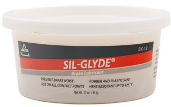 AGS Automotive Solutions SIL-Glyde 12 oz Tub Silicone Based Brake Assembly Lubricant for Eliminating Disc Brake Squeal - Moisture Proof, Heat Resistant, Rust and Corrosion Protector