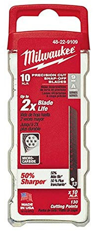 Milwaukee 045242288649 - Lama taglierina, 9 mm, confezione da 10, colore: Rosso