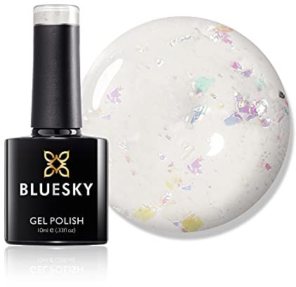Bluesky Gel Nail Polish, Zillionaire 80527, Transparent, Chunky Glitter, Long Lasting, Chip Resistant, 10 ml (Requires Drying Under UV LED Lamp)