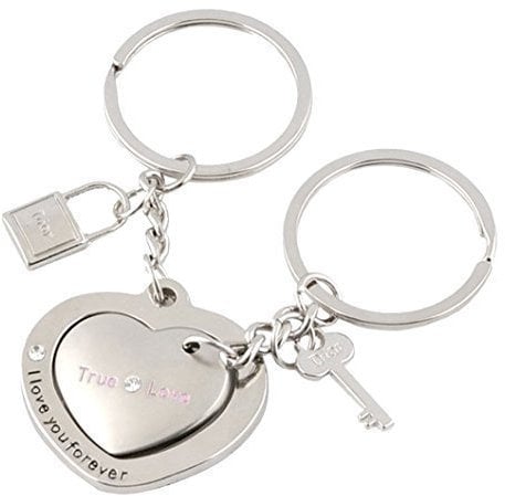 Fat-catz-copy-catz Lovers Couples Set of 2 Valentines I Love you Jigsaw Heart & Key Keyrings (Lovers #9)