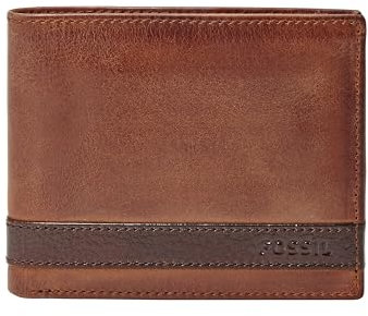 Fossil Herren Bifold Flip Id Wallet Geldbörsen, Quinn Brown, Einheitsgröße