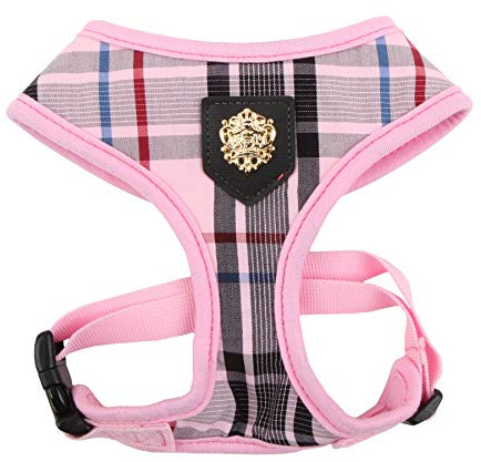 Puppia Junior - Dog Harness small dog - Super soft and comfortable - Also usable as Puppy Harness - Anti Pull Dog Lead, Pink, XL