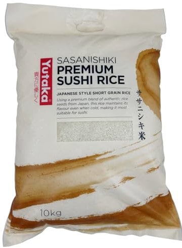 Yutaka Sasanishiki Super Premium Short Grain Rice 10kg | Japanese-Style Sticky Rice Ideal for Sushi, Onigiri, Rice Bowls & Traditional Asian Dishes | Bulk Size for Home & Professional Use