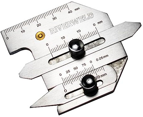 RIVERWELD HJC40 Calibro di saldatura multifunzionale Ponti Tubi metrici Controllo spessore saldatura Altezza saldatura Spazio di saldatura Segni angolari scanalatura saldatura Sistema metrico