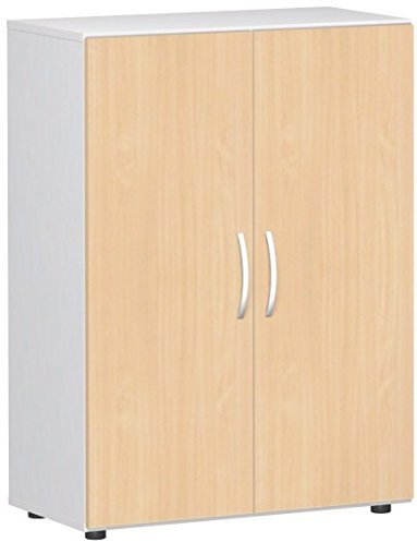 Gera Möbel Schranksystem Flex Flügeltürenschrank, Drehtürenschrank, Holzdekor, buche/weiß, 80 x 42 x 110.4 cm