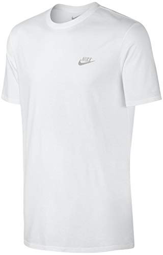 Nike Men's M NSW TEE CLUB EMBRD FTRA Short Sleeve Top - White/White, L