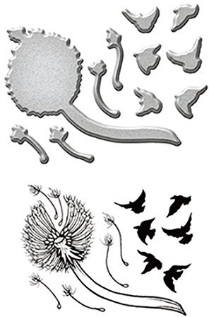 Spellbinders Dandelion Stamp and Die Set, Multi-Colour