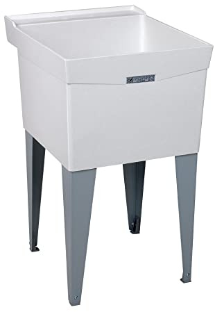 Mustee 18F Utilatub Laundry Tub Floor Mount, 24-Inch x 20-Inch, White