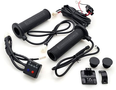 BikeTek Motorcycle Heated Grips Winter Warmer Grips Temperature Control Box Fits 22mm Motorbike Bars