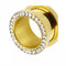 eeddoo Flesh Tunnel Kristall Gold Edelstahl 8 mm