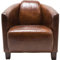 Kare Design Sessel Cigar Lounge, Braunes Echtleder, bequemer TV-/Couch-/Chill Sessel im Retro-Design, Kolonialstil Sessel, Relaxsessel zum Lesen, (H/B/T) 70x72x83cm