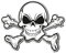 Vinyl-Aufkleber #4011 Totenkopf Jolly Roger Bones iPad Fun Laptop Aufkleber #4011 (10 cm breit x 8 cm hoch), 2 Stück