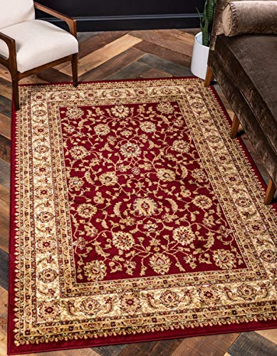 Unique Loom Voyage Collection Traditional Oriental Classic Intricate Design Area Rug (5' 0 x 8' 0 Rectangular, Red/Gold)