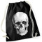 Autiga Turnbeutel Totenkopf Hipster Beutel Tasche Skull Jutebeutel Beuteltasche Gym Bag Stringbag Drawstring schwarz