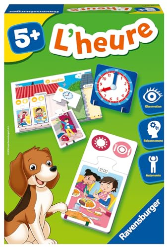 Ravensburger - Lernspiel - Die Stunde - Die Begriffe Zeit Lernen - Logik, Chronologie der Ereignisse - Die Zeit ablesen - Ab 5 Jahren - 24072